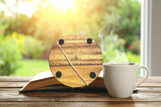 Acacia Coaster Set "Coffee Affirmations"
