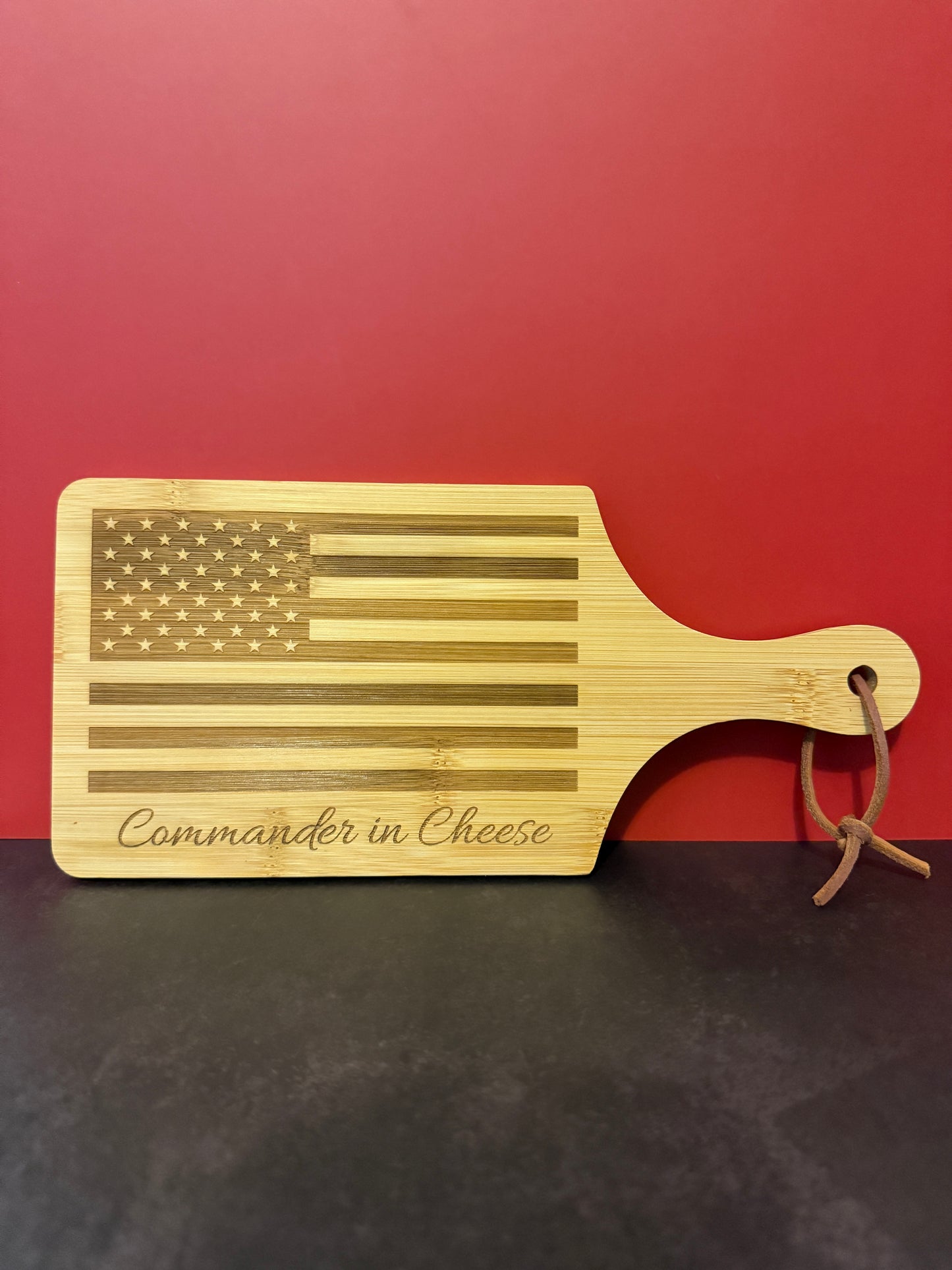 Bamboo Charcuterie Board "Commander in Cheese"