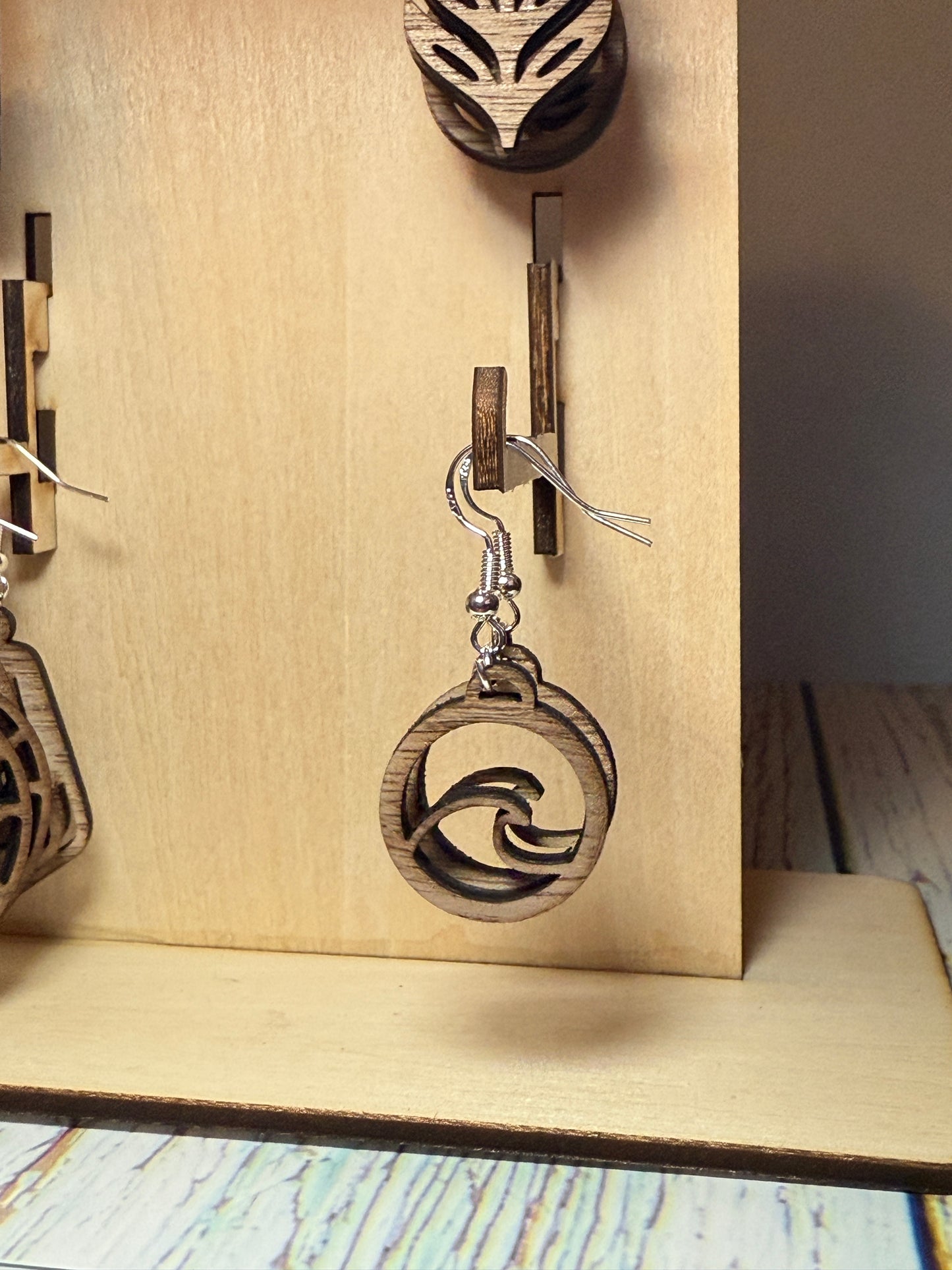 Wavy Wood Earrings