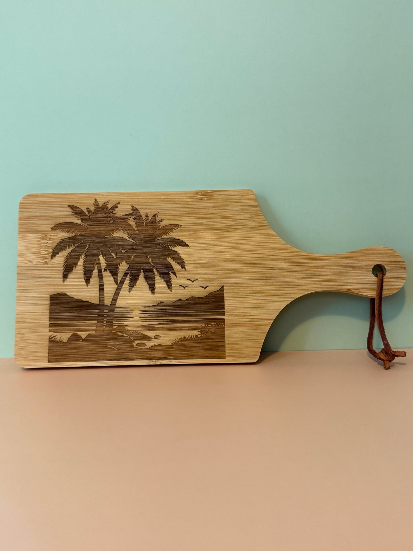 Bamboo Charcuterie Board "Palm Tree Sunset"