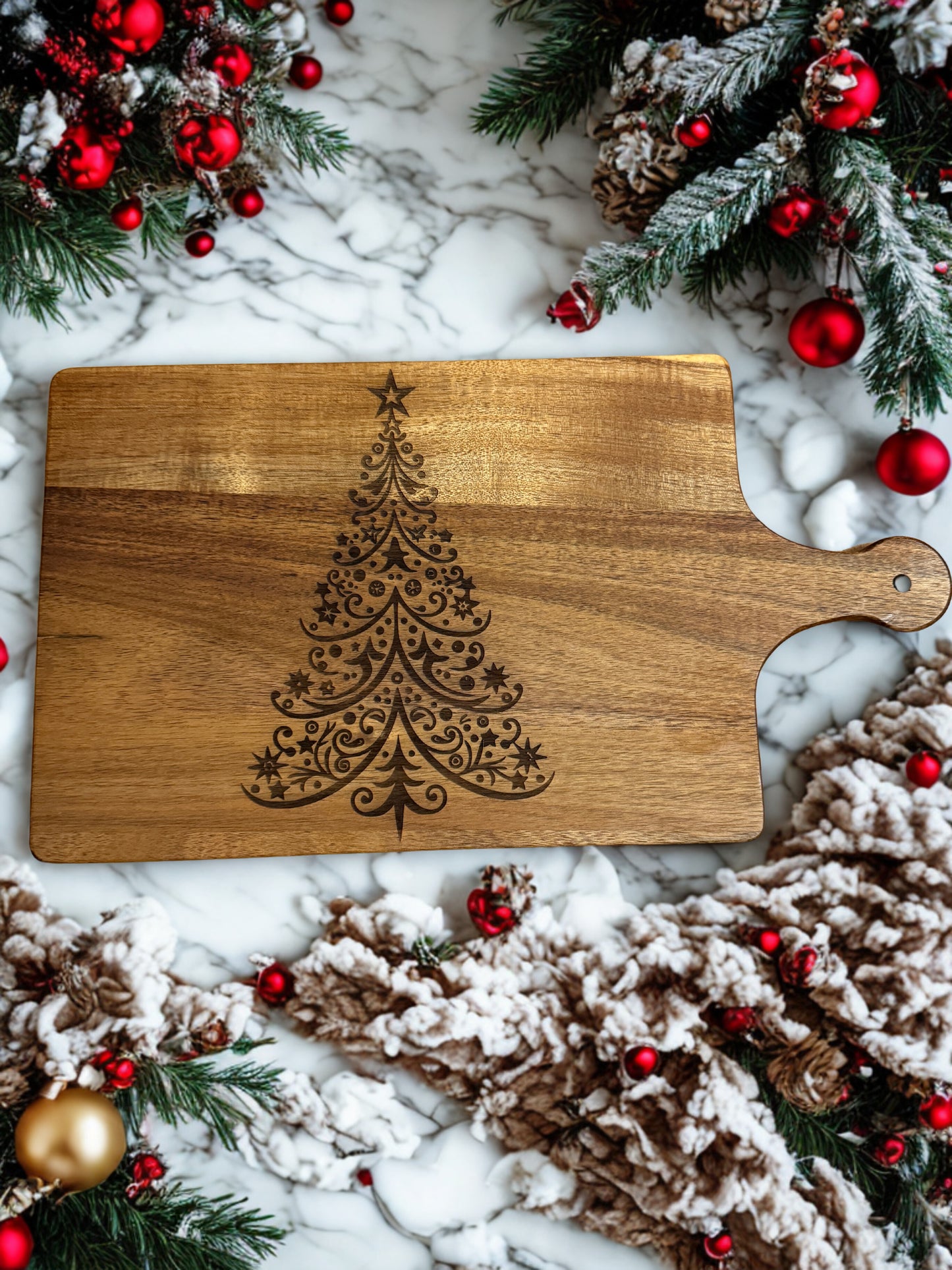 Acacia Serving Board "Christmas Tree"