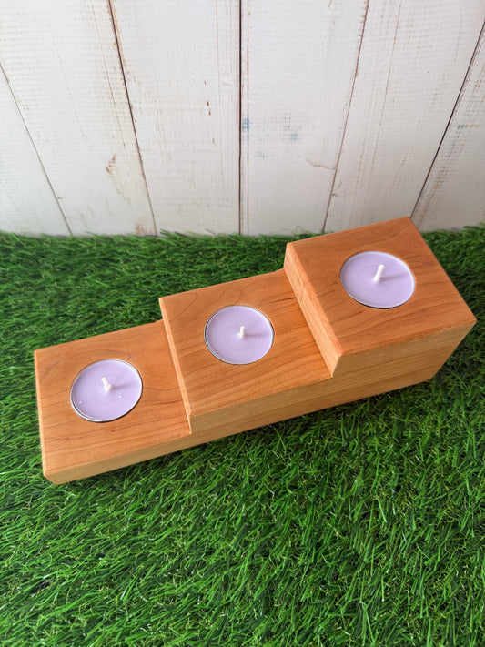 Custom Hardwood Candle Holder Cherry 3 Tier