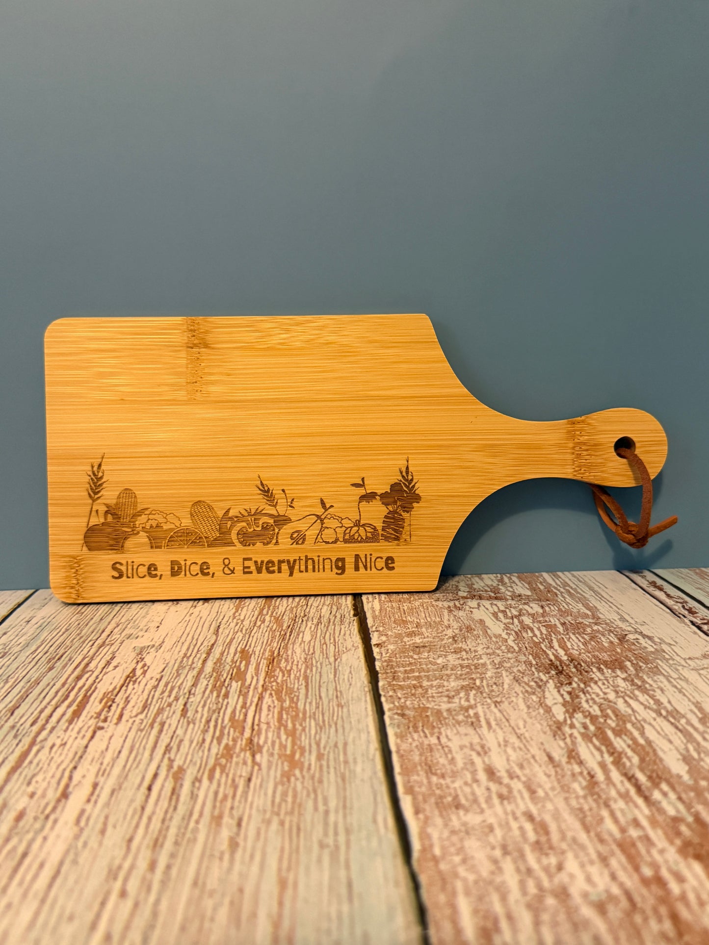 Bamboo Charcuterie Board "Slice, Dice, & Everything Nice"