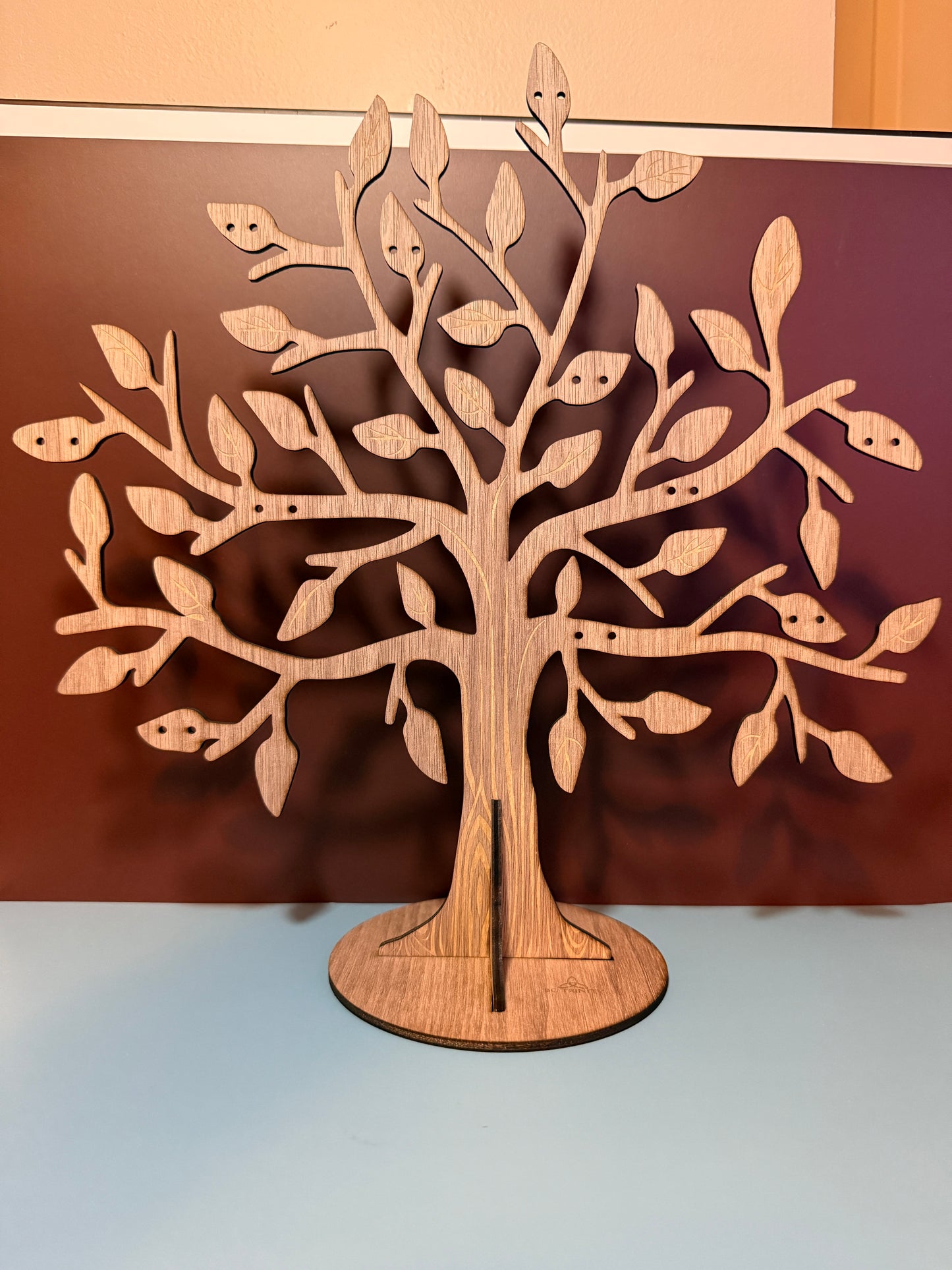 Wood Walnut Tree Jewelry Display