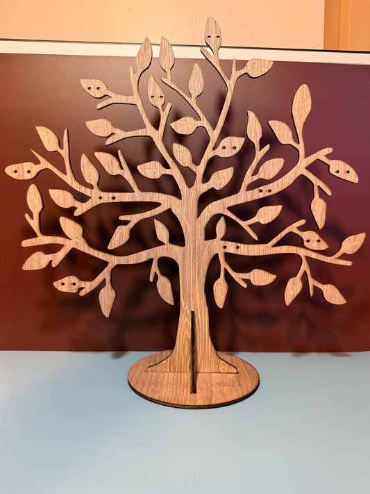 Wood Walnut Tree Jewelry Display