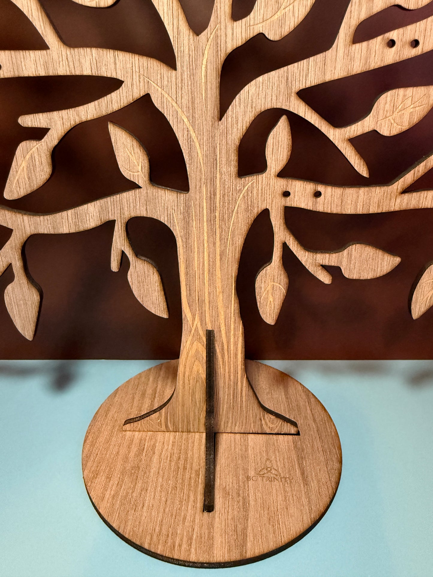 Wood Walnut Tree Jewelry Display