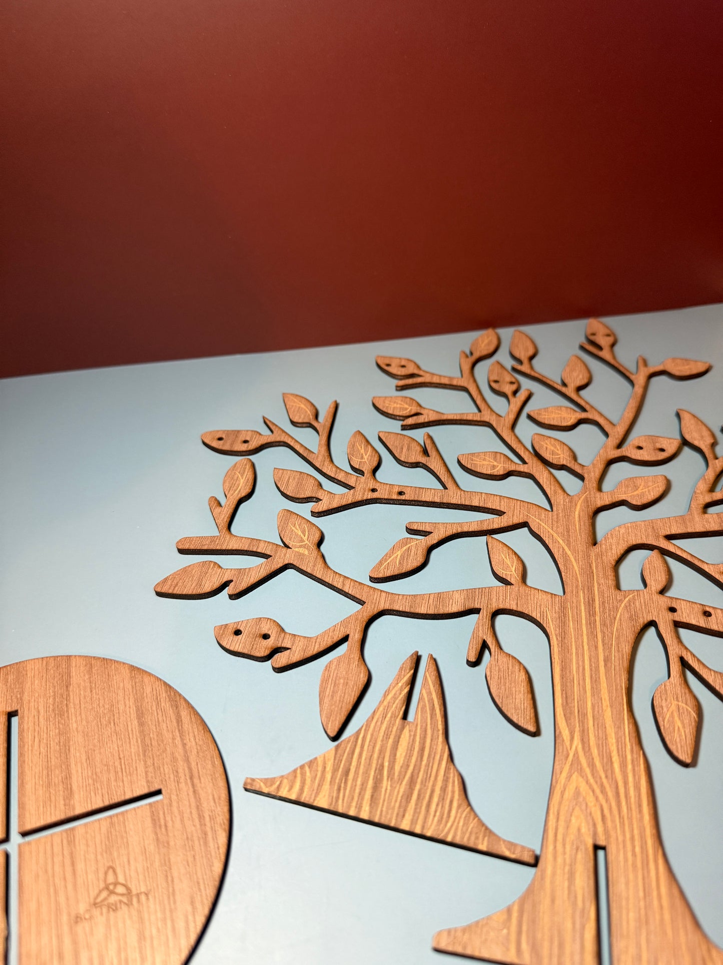 Wood Walnut Tree Jewelry Display