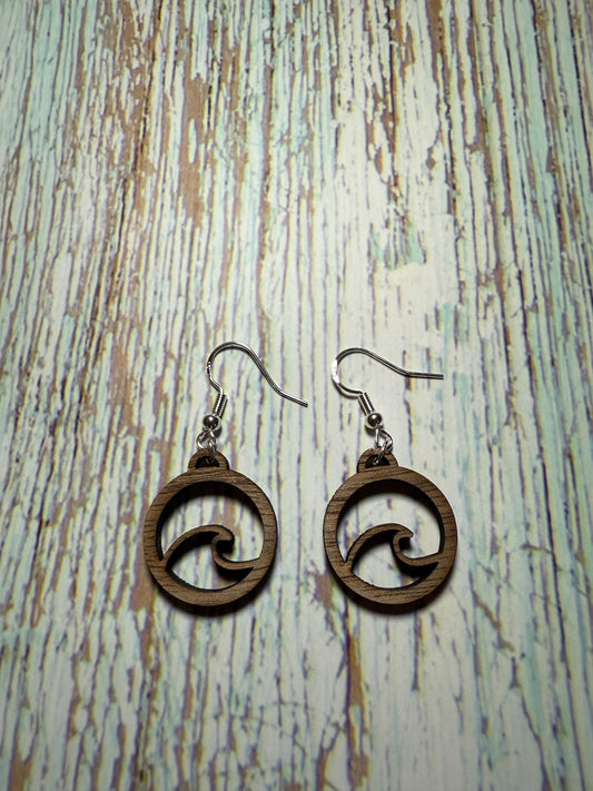 Wavy Wood Earrings