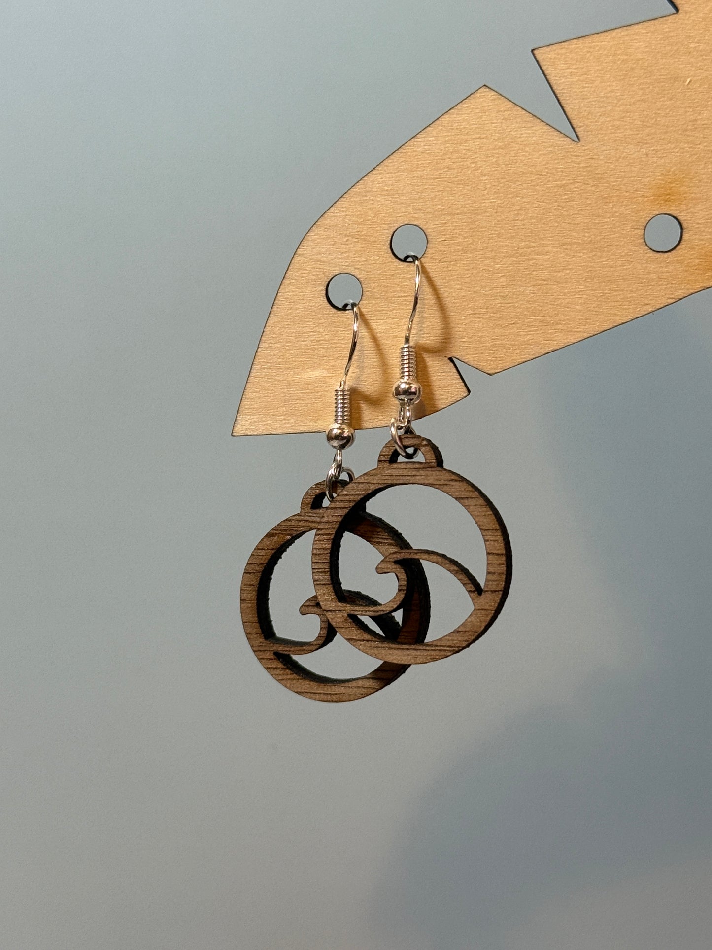 Wavy Wood Earrings