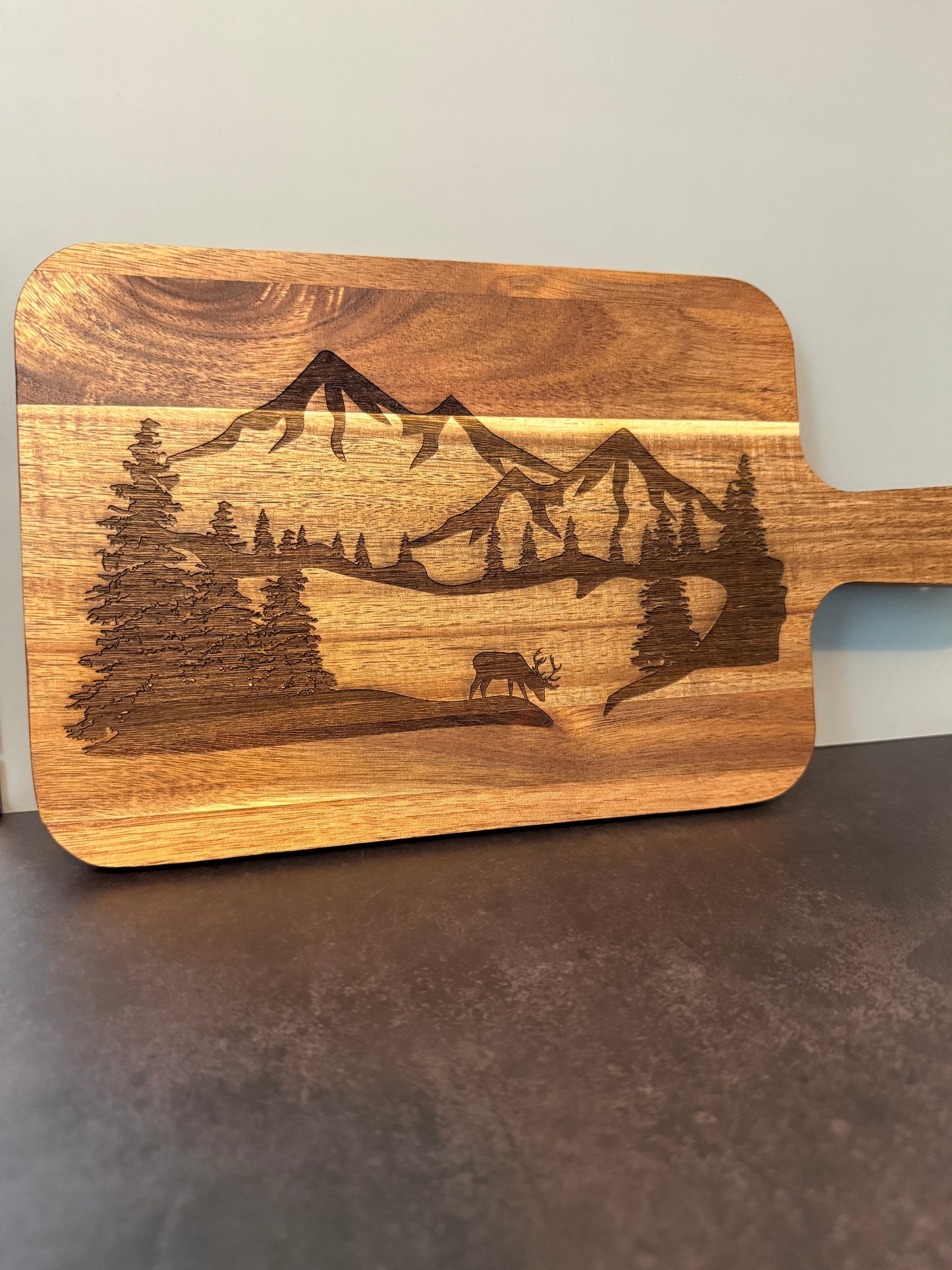 Acacia Serving Board "Mountain Life"