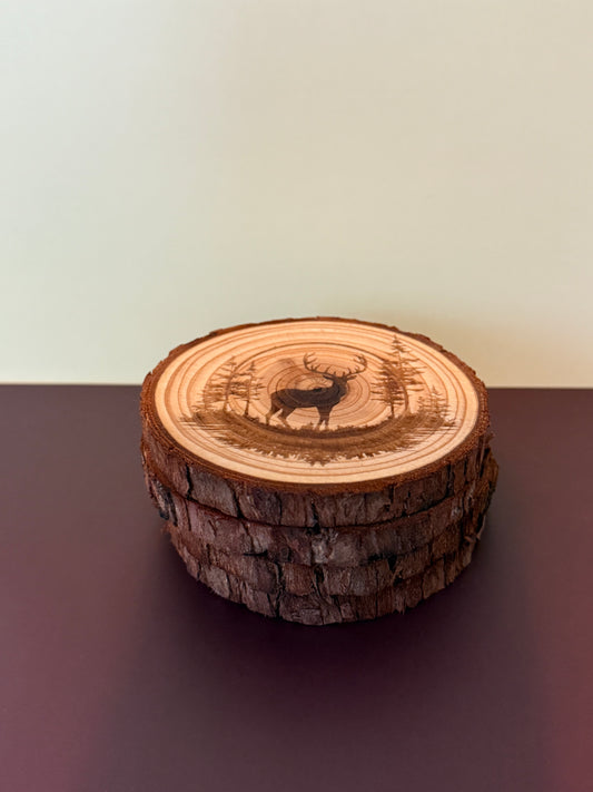 Live Edge Wood Coaster Set