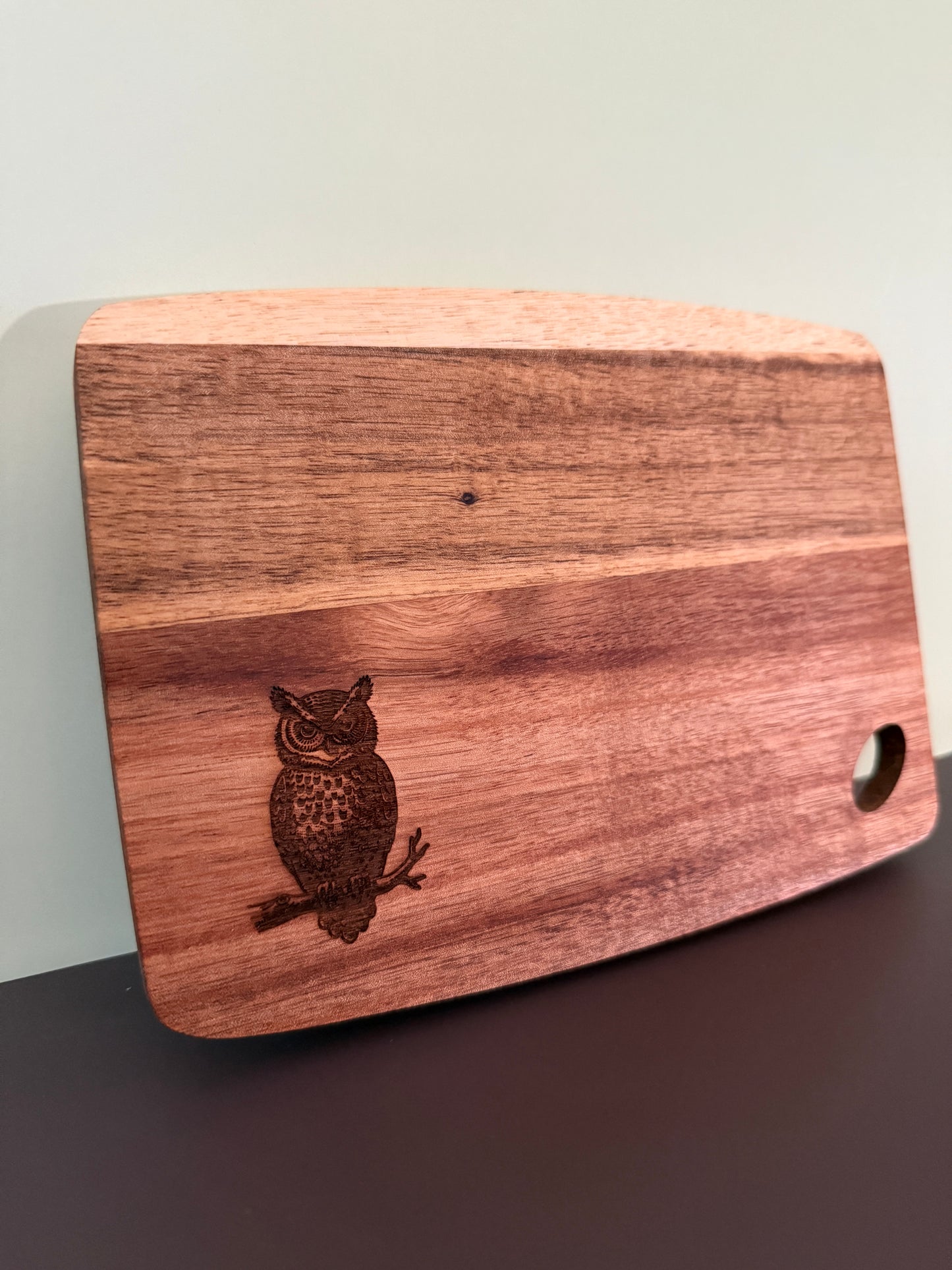 Acacia Serving Board "Shaded Owl"