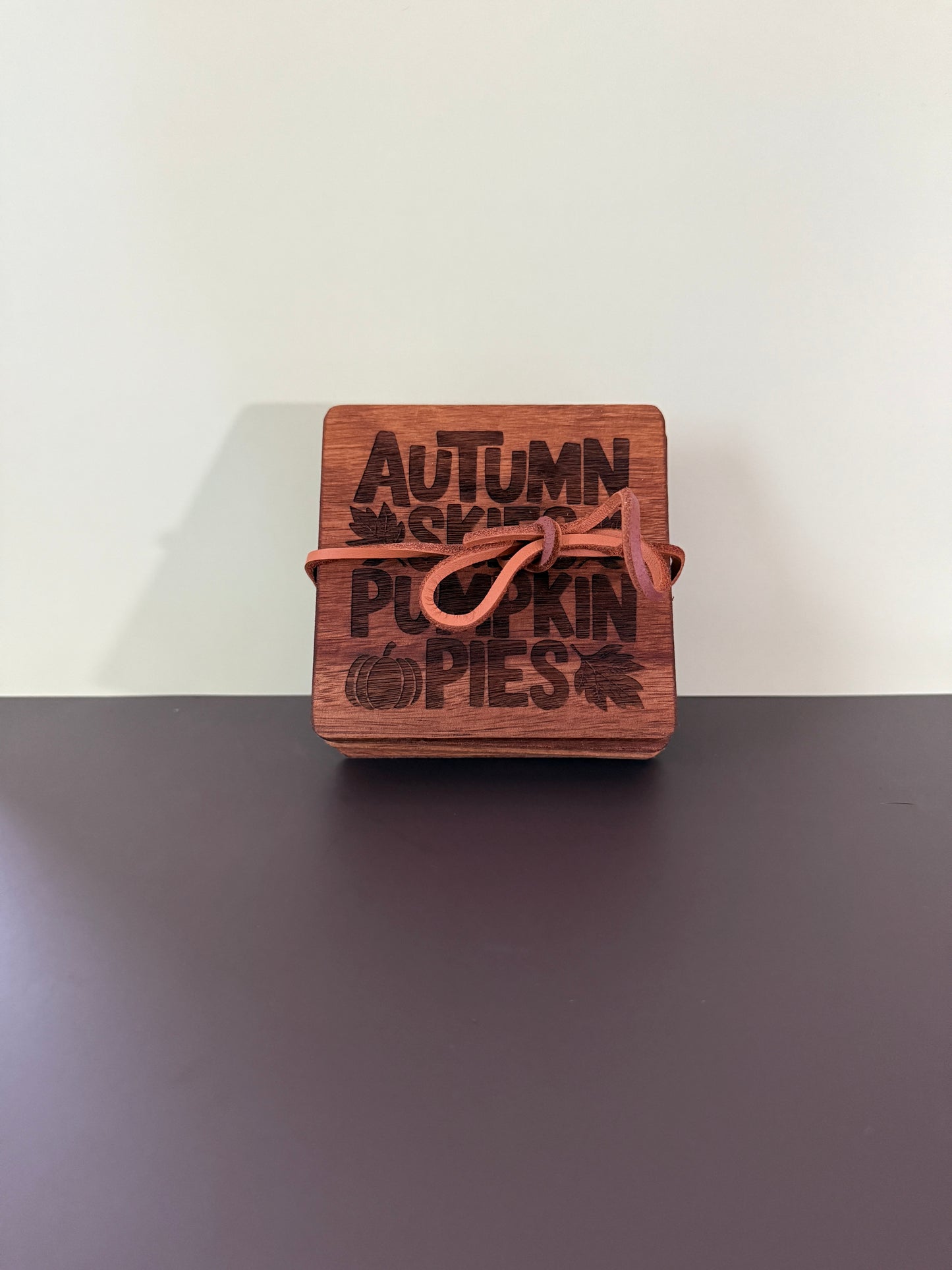 Acacia Coaster Set "Autumn Refreshments"