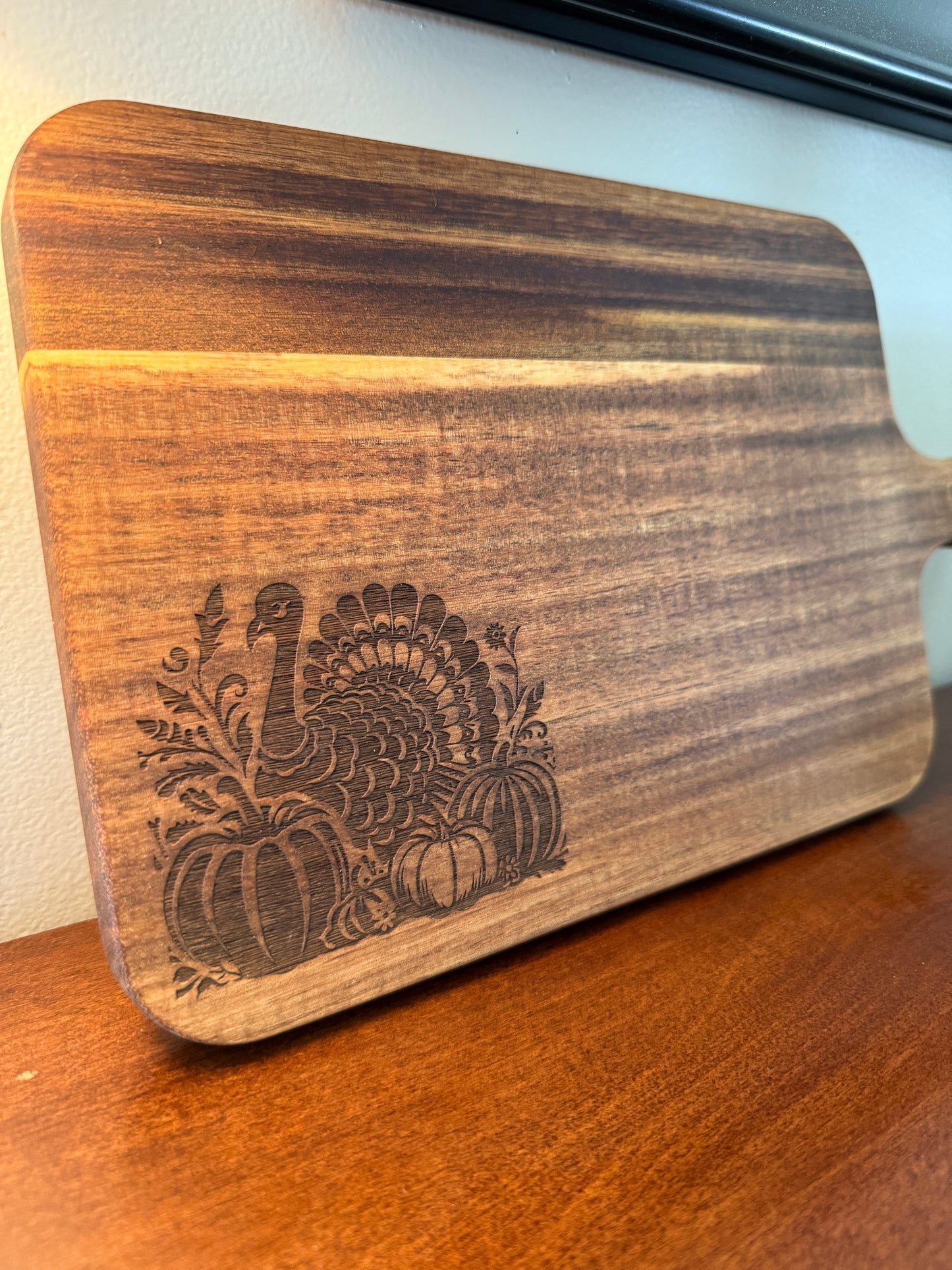 Acacia Serving Board "Harvest Turkey"