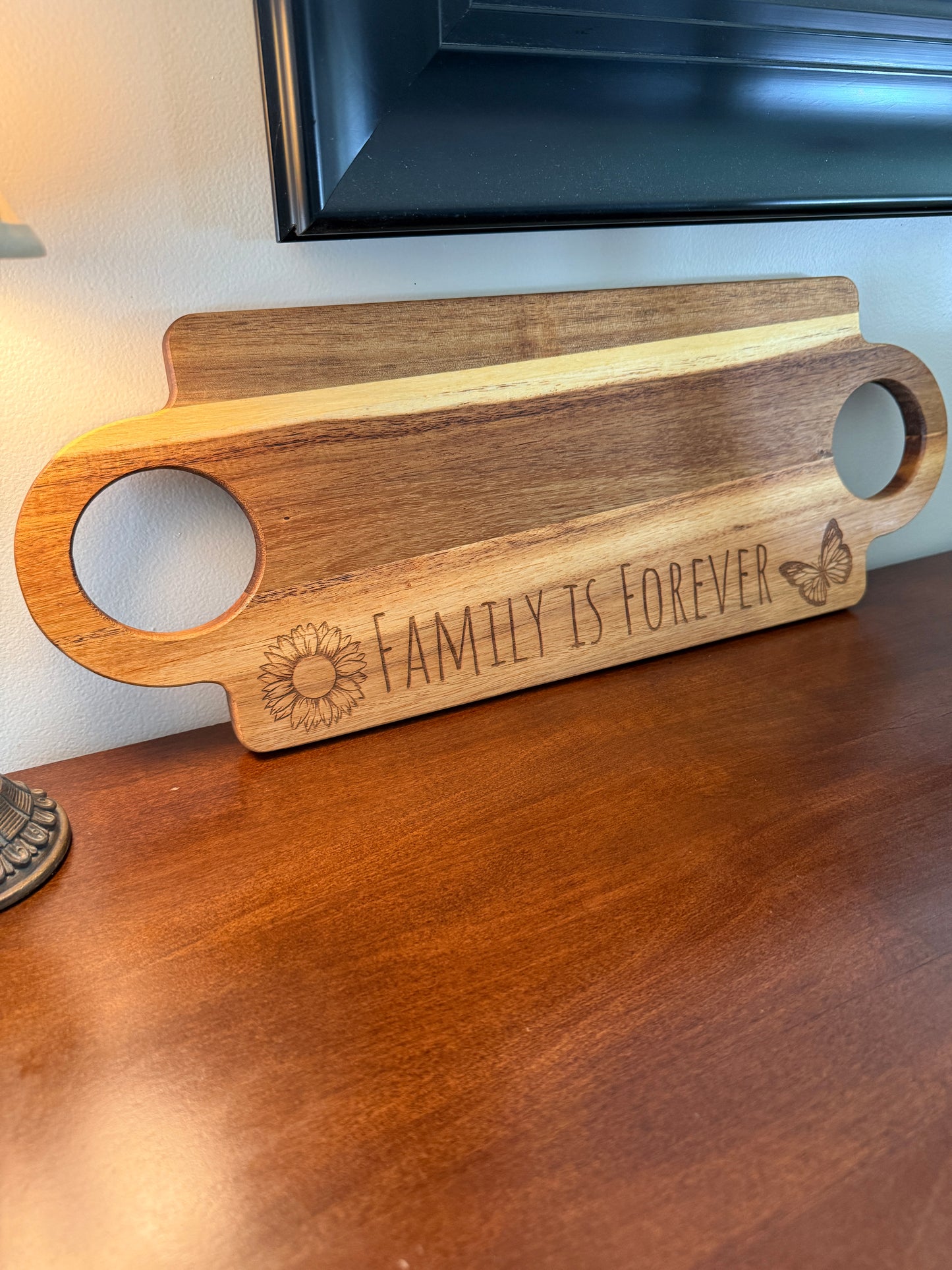 Acacia Serving Board "Family Is Forever"