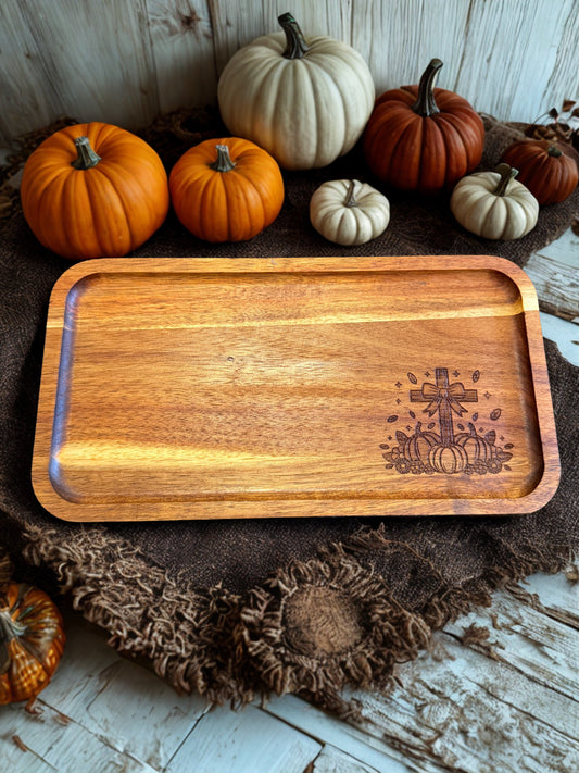 Acacia Serving Board "Harvest Prayer"
