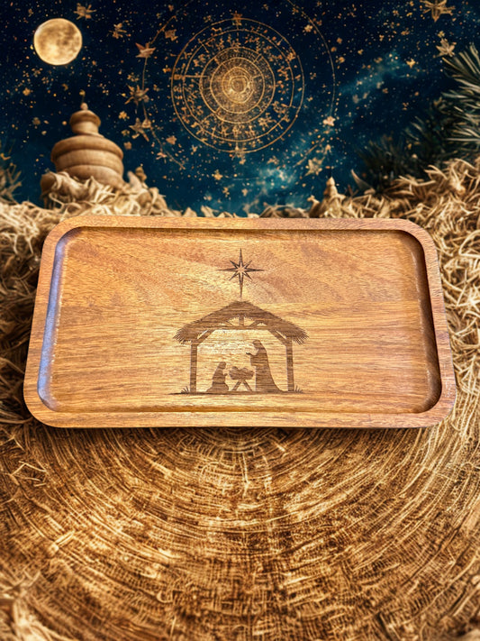 Acacia Serving Board "Nativity"