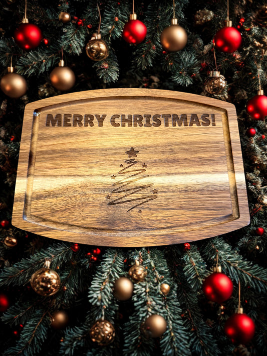 Acacia Serving Board "Merry Christmas"