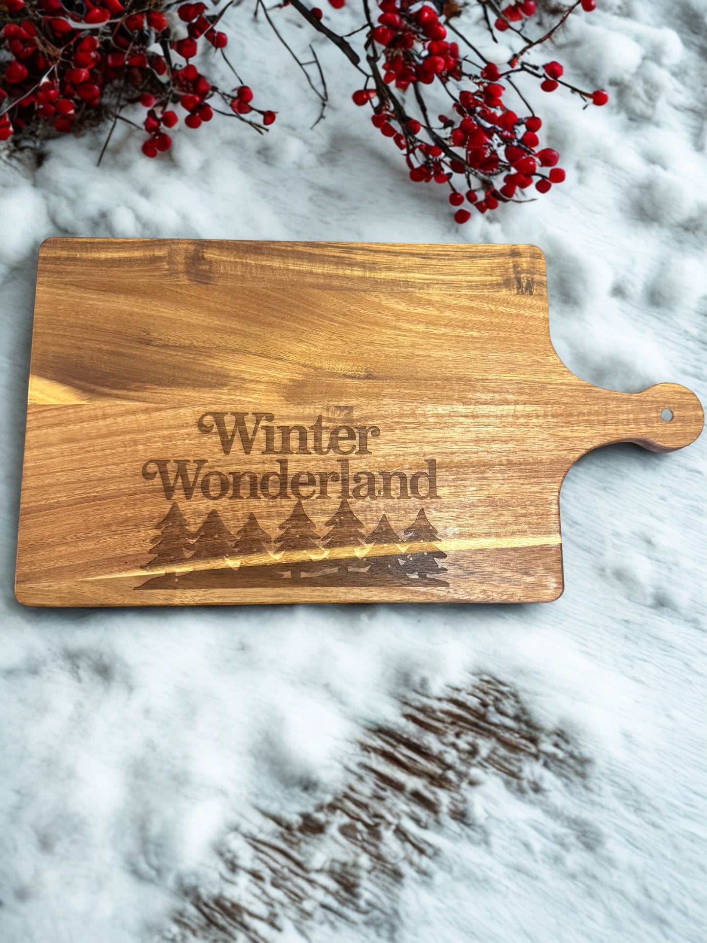 Acacia Serving Board “Winter Winderland”