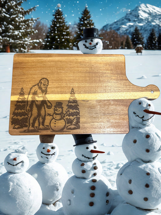 Acacia Serving Board “Yeti Snowman”