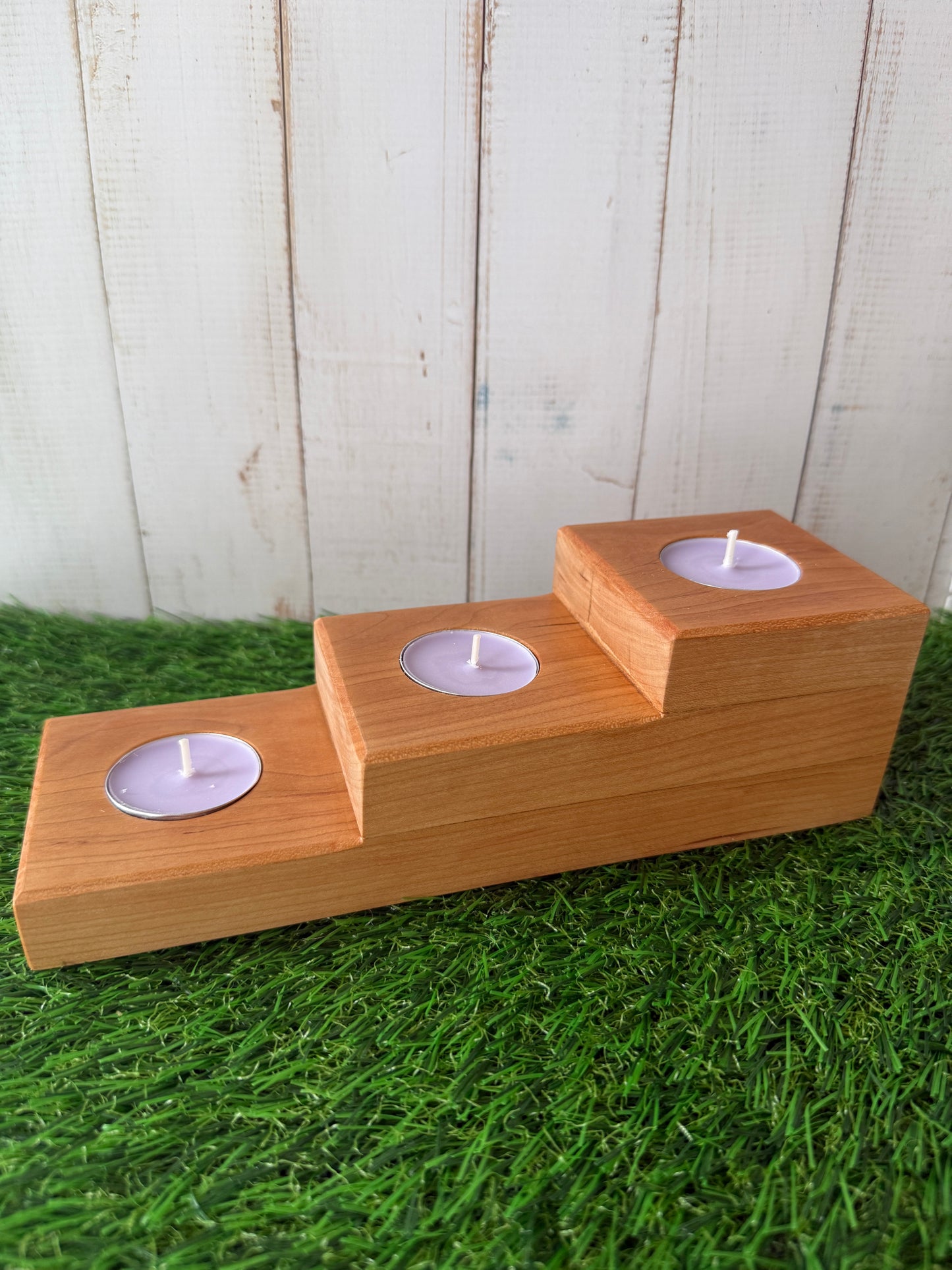 Custom Hardwood Candle Holder Cherry 3 Tier