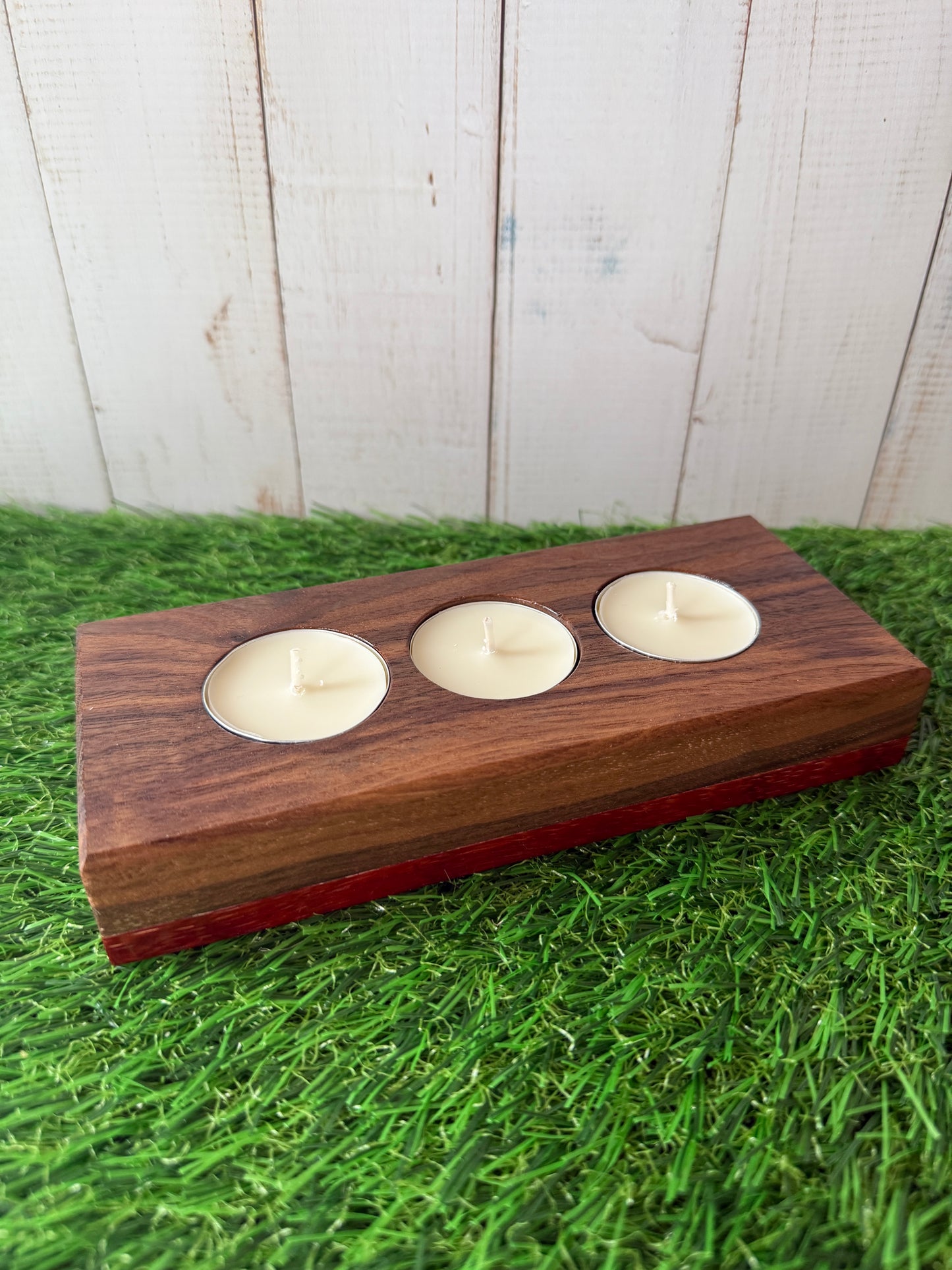 Custom Hardwood Candle Holder Walnut & Padauk
