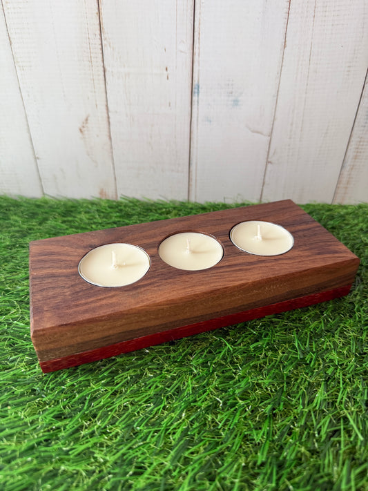 Custom Hardwood Candle Holder Walnut & Padauk